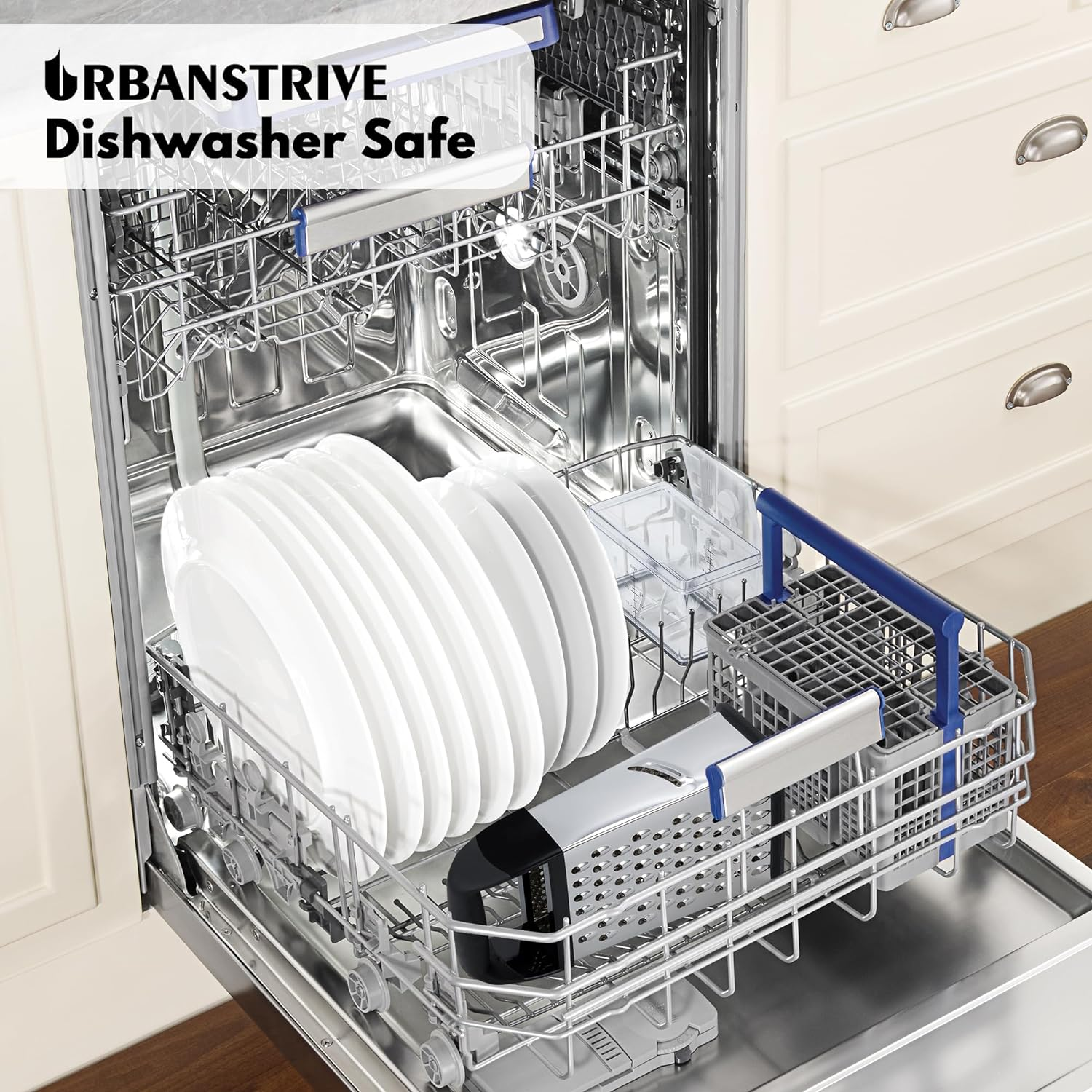 Urbanstrive Cheese Grater with Container Box Grater Stainless Steel Graters for Kitchen Cheese Shredder Parmesan Shredder Kitchen Gadgets Kitchen Tools Kitchen Gifts for Chef Dishwasher Safe Zester - Black image number 3