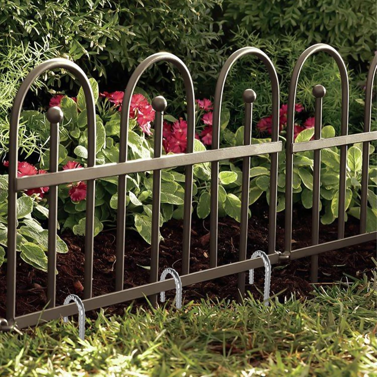 6Pcs12 Inch/30Cm Rebar Ground Tent Stakes Galvanised Ground Anchor, Tent Pegs, Ground Anchor, Ground Pegs, Tent Nails, Building Anchor, J-Shaped for Fence, Tents, Canopies, Shed, Swing, J-Shape image number 3