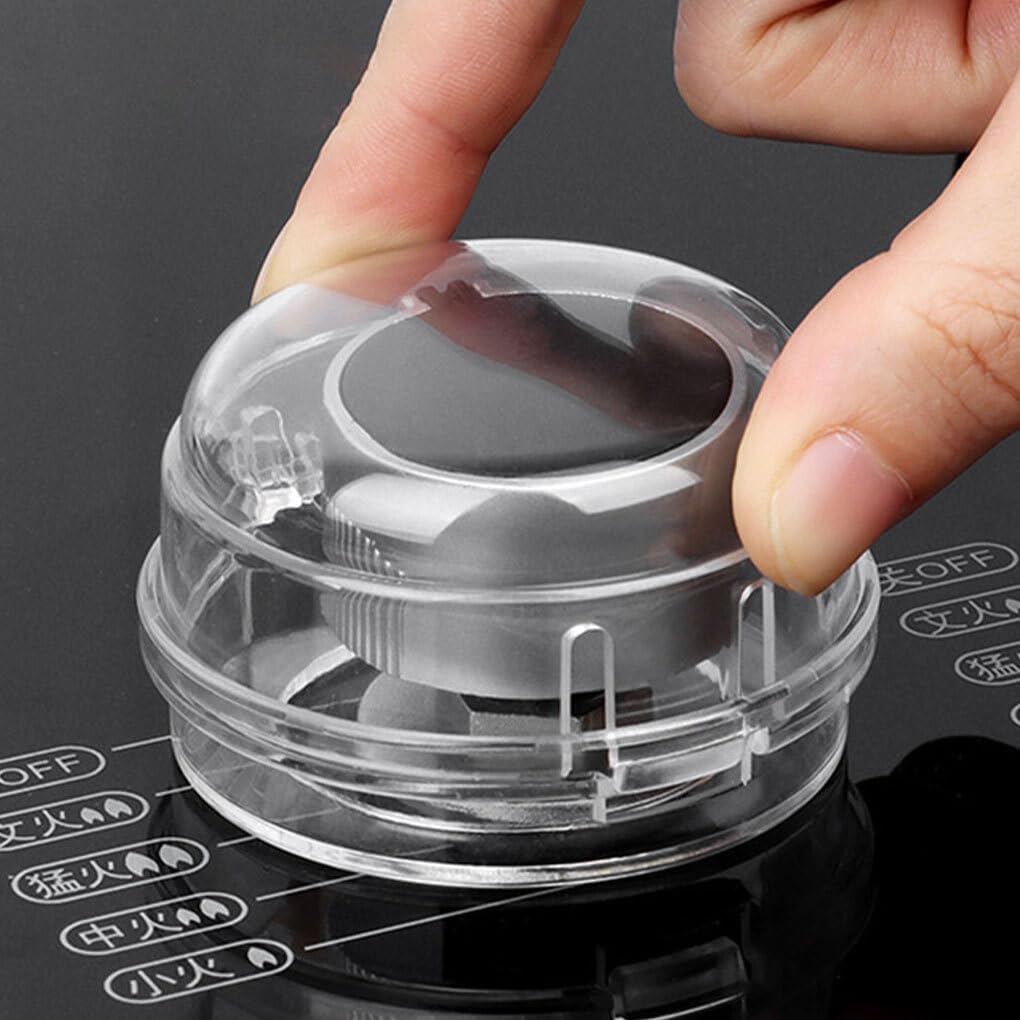 IOIUSKKU 6Pcs/Set Universal Fit Kitchen Stove Button Covers Childproof Easy to Clean Kitchen Oven Stove Button Cover, Gloss Black - Gloss Black image number 1