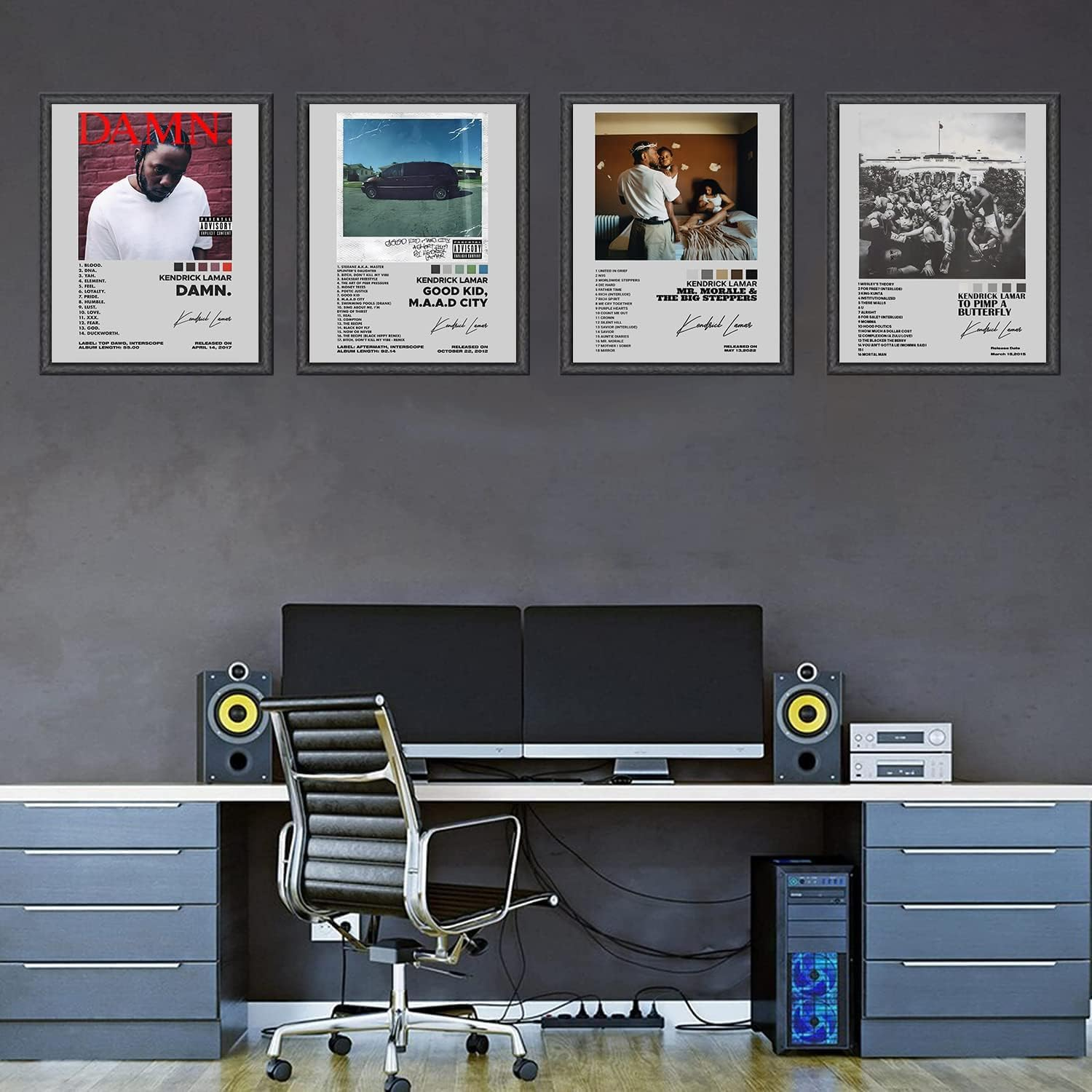 ZIENVE Kendrick Lamar Album Cover Posters, Set of 4 Print Music Canvas Wall Art Album Cover Signed Limited Posters Aesthetic Room Decor, 20 X 25Cm Unframed image number 2