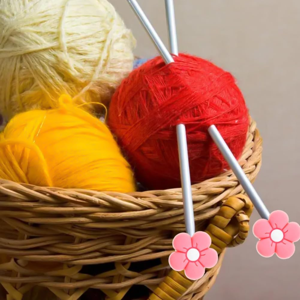 10 Pack Cute Flower Needle Point Protectors Silicone Needle Point Protectors Knitting Accessories and Supplies Knitting Needle Stoppers Knitting Needles Point Protectors Knitting Tools image number 1