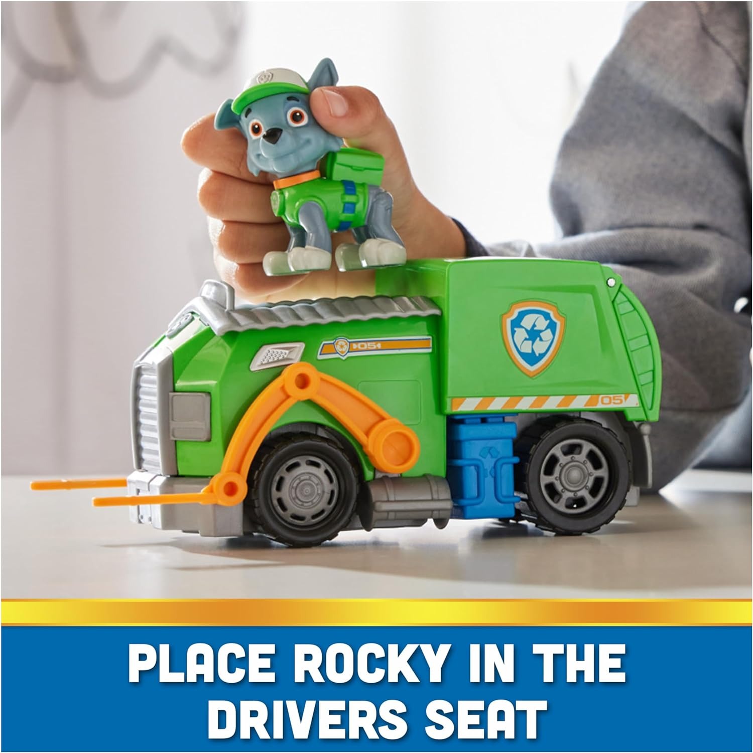 PAW Patrol, Rocky&rsquo;S Recycle Truck, Toy Truck with Collectible Action Figure, Sustainably Minded Kids&rsquo; Toys for Boys & Girls Aged 3 and Up image number 2