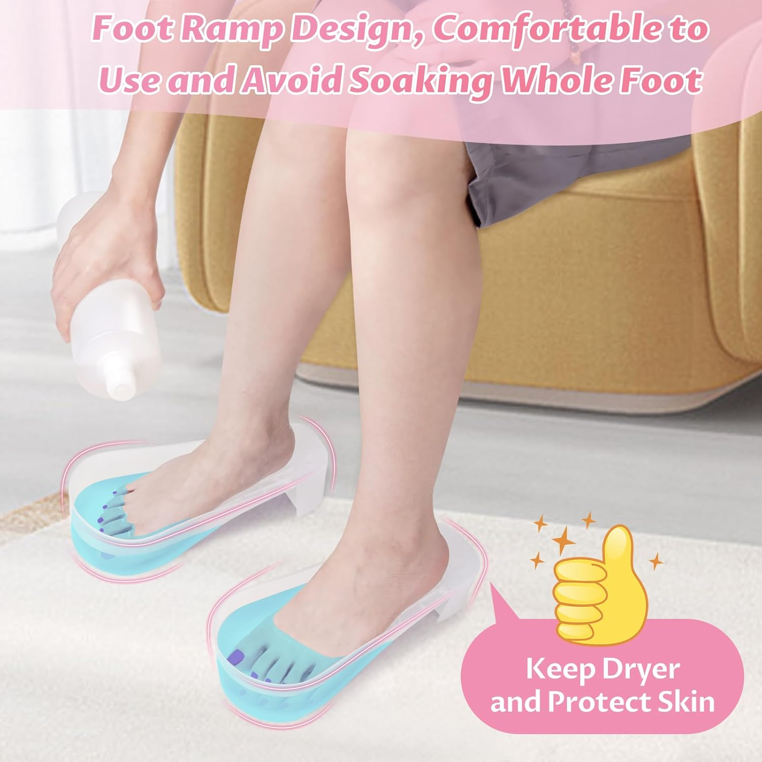 Yokilly Toe Nail Soaking Bowl, 2 PCS Toenails Soak off Bowl, Shoe Design Foot Bath Soak Tub Bowl, Acetone Proof Pedicure Foot Spa Nail Soaker Bowl for Soak off Dip Powder Gel Polish Remover (Clear) image number 6