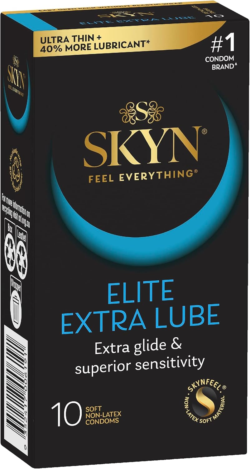 SKYN Elite Extra Lube Ultra-Thin Non-Latex Condoms 10 Pack