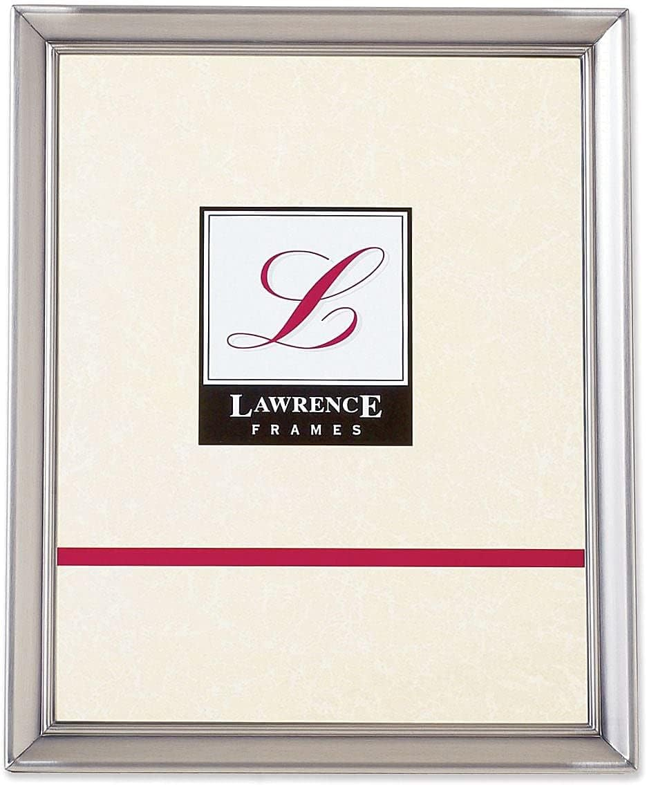 Lawrence Frames Brushed Pewter 8 by 10 Metal Picture Frame