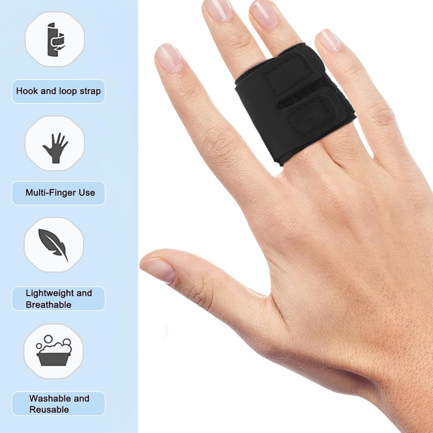 OBLEGY Finger Splints Finger Sleeves Finger Protectors Sports Compression Finger Wraps Perfect for Sport Basketball, Tennis, Volleyball, Two Finger image number 1