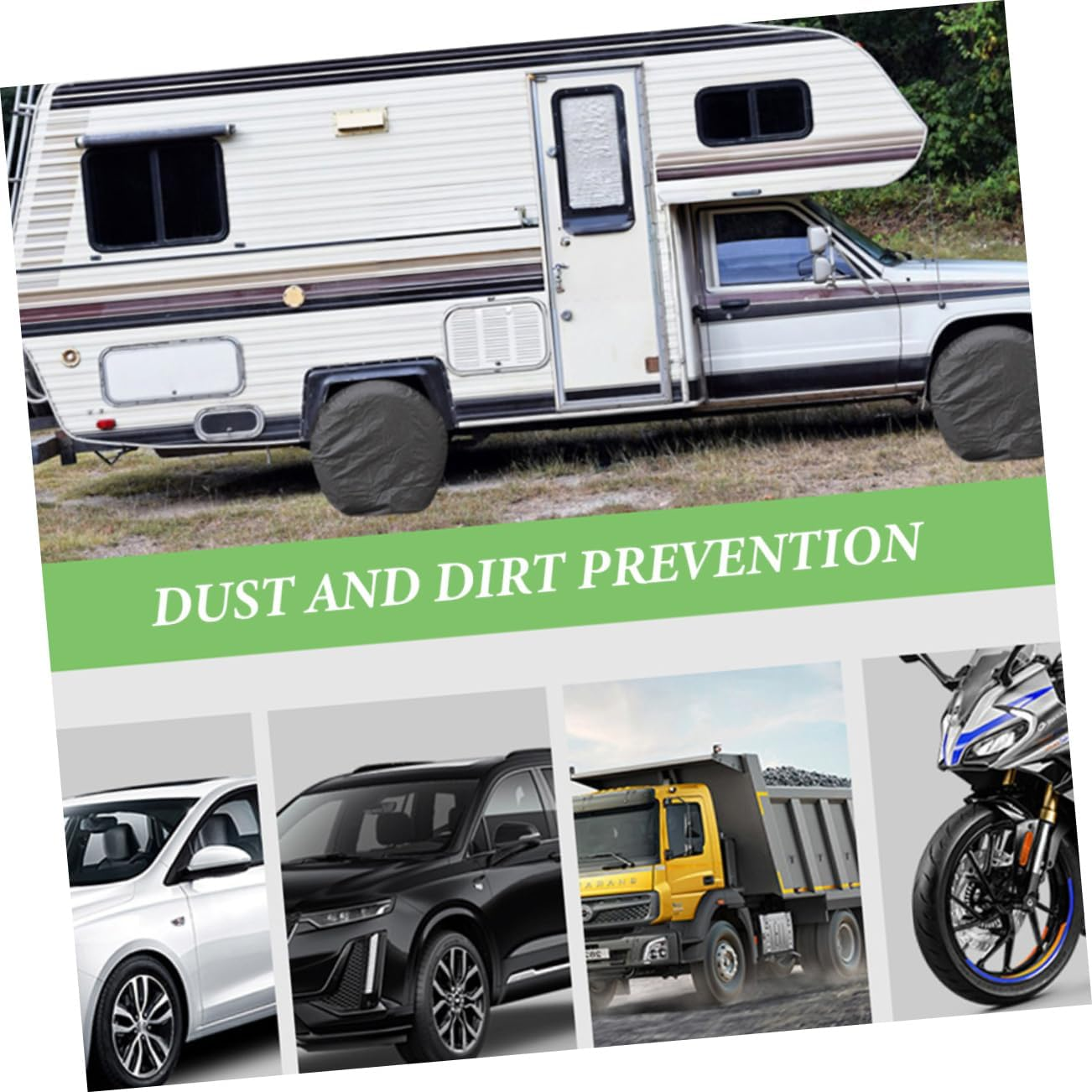 MAGICLULU 4Pcs Universal Rv Spare Tire Covers S Size 27-29In (73Cm Diameter) Waterproof Uv Protection Dustproof Trailer Wheel Covers for Travel Trailers and Campers image number 6