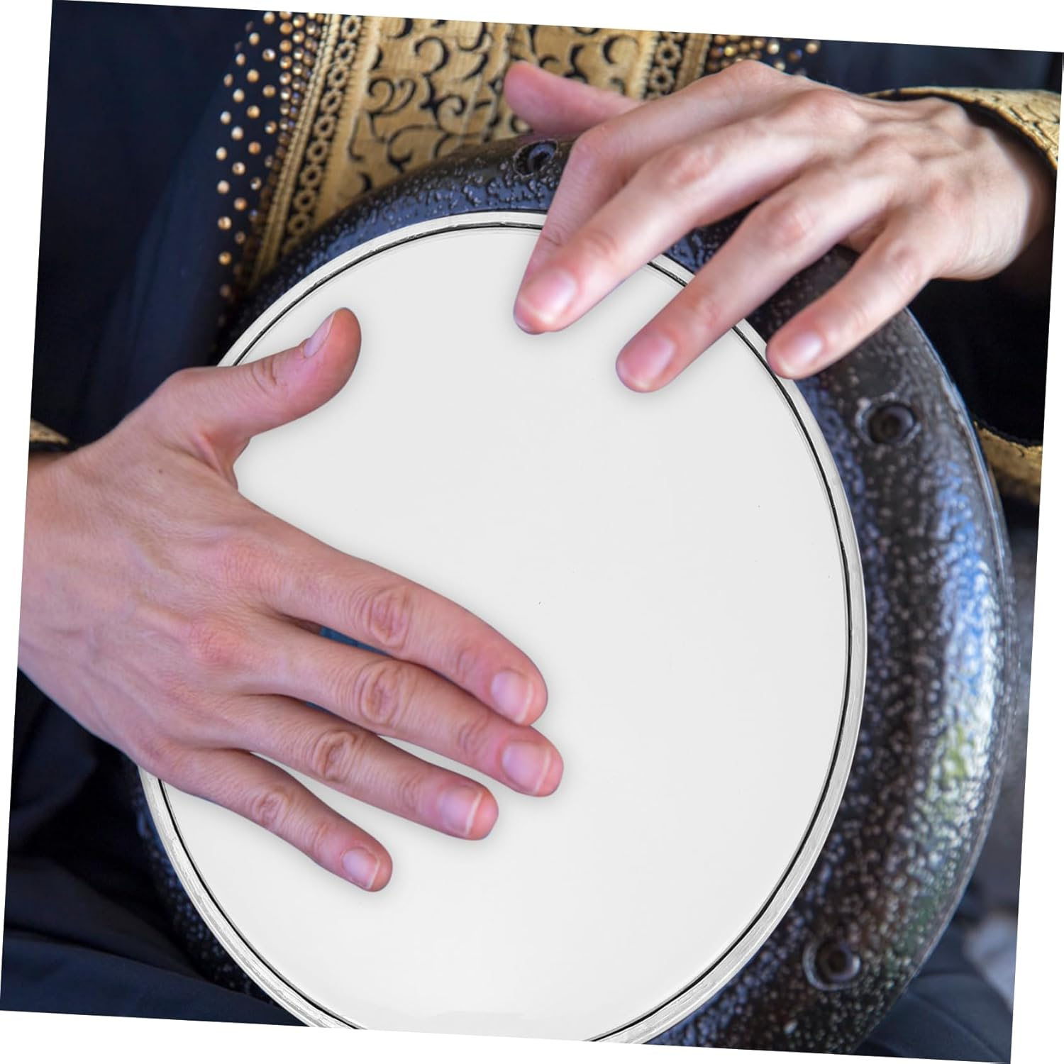 LALADEFIEE 10-Inch Universal Drum Skin Replacement Double Layered Cream Color Compatible Drum Set Kits And