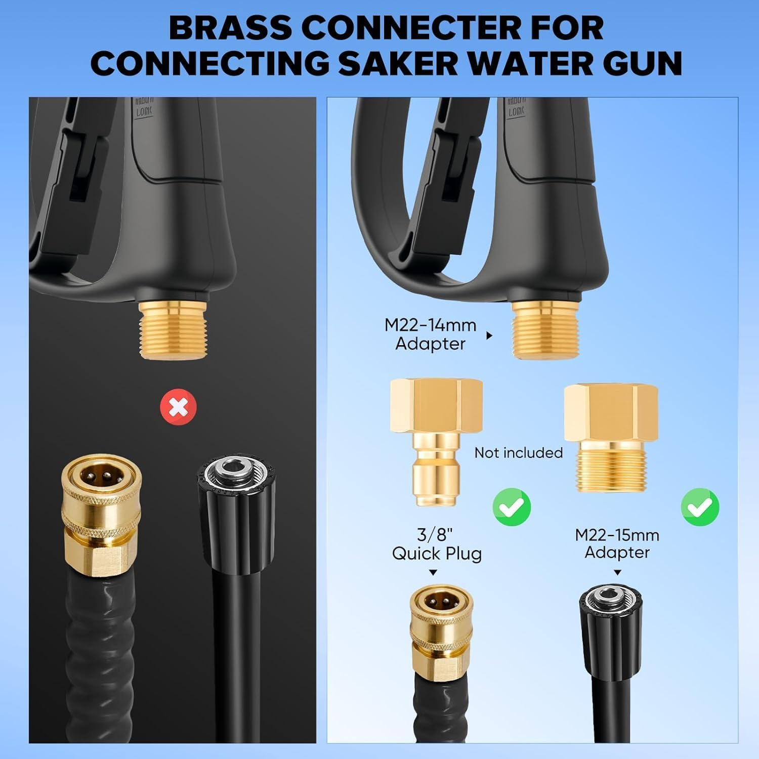 Foam Cannon Pressure Washer Kit - Double Nozzle Sprayer, Connector | Versatile Cleaning Accessory, High-Pressure Detailing Tool with Multi-Purpose Use during Home Exterior Washing, Auto Care, Garden image number 4