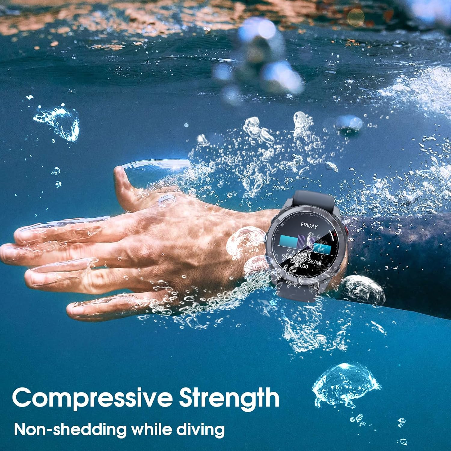 QULLOO Pack of 3 Screen Protectors for Garmin Fenix 8 Pro AMOLED 51 Mm for Tempered Glass, 9H Anti-Scratch Screen Protector, Waterproof Tempered Glass Film, Most Durable Screen Protectors