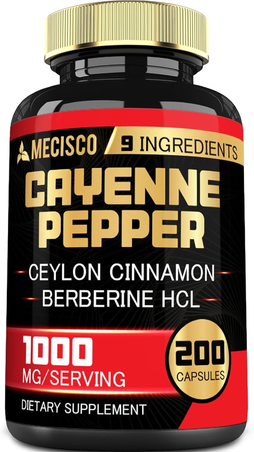 Cayenne Pepper Capsules 1000Mg with Turmeric Curcumin Root, Berberine Hcl, Ceylon Cinnamon Bark & More - 200 Capsules image number 2