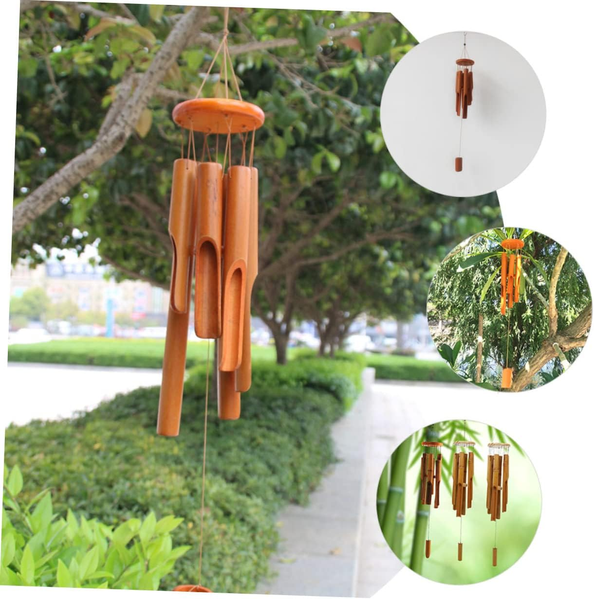 Yardwe Bamboo Wind Chime Decoration for Home Decor for Home Bamboo Decor Windchimes Unique Outdoor Japanese Wind Japandi Decor Wooden Decor Small Wind Chime Furniture image number 5