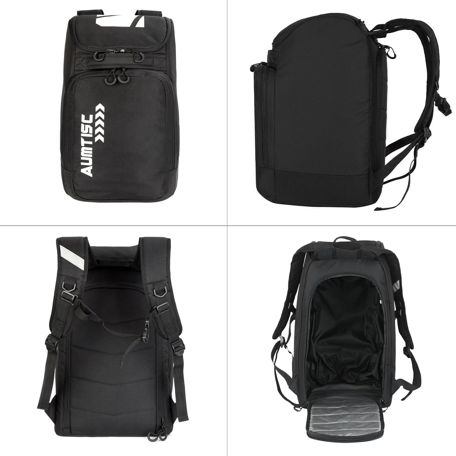 AUMTISC Ski Boot Bag Backpack, Padded Ski Boots and Helmet Bags for Flying Air Travel, Skiing Gear, Goggles, Gloves, Skis & Snowboard