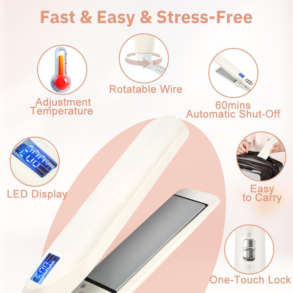 Alaoo Hair Straightener, 2 in 1 Hair Straightener, Curls and Straightens, Intelligent Professional Hair Straightener, Prevent Hair Breakage and Used for Straightening, Curling and Creating Waves image number 4