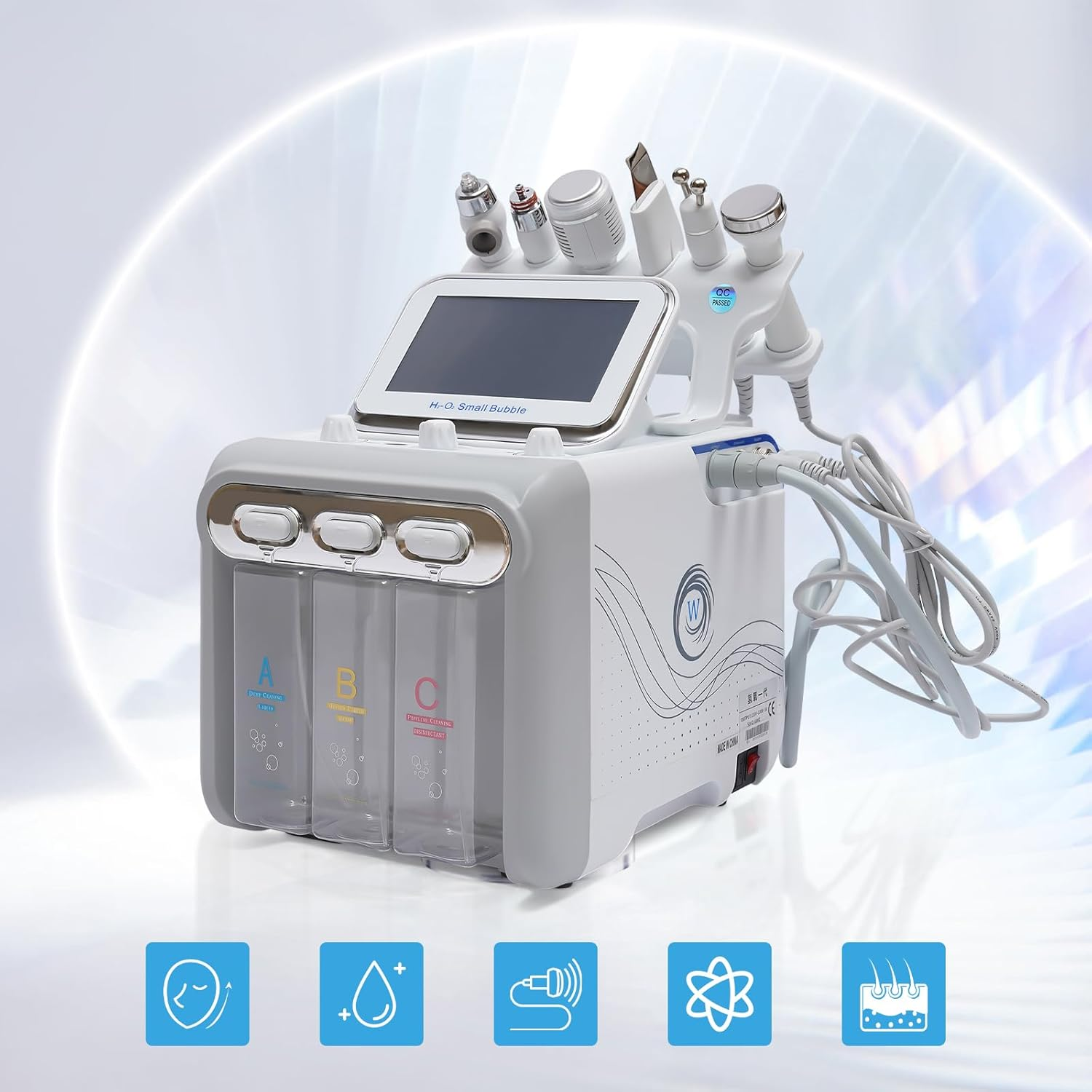 6 in 1 Vacuum Face Cleaning Hydro Water Oxygen Jet Peel Machine, Professional Skin Rejuvenation Machine with Smart Screen, Beauty Instrument Kit for Spa and Home Use image number 4