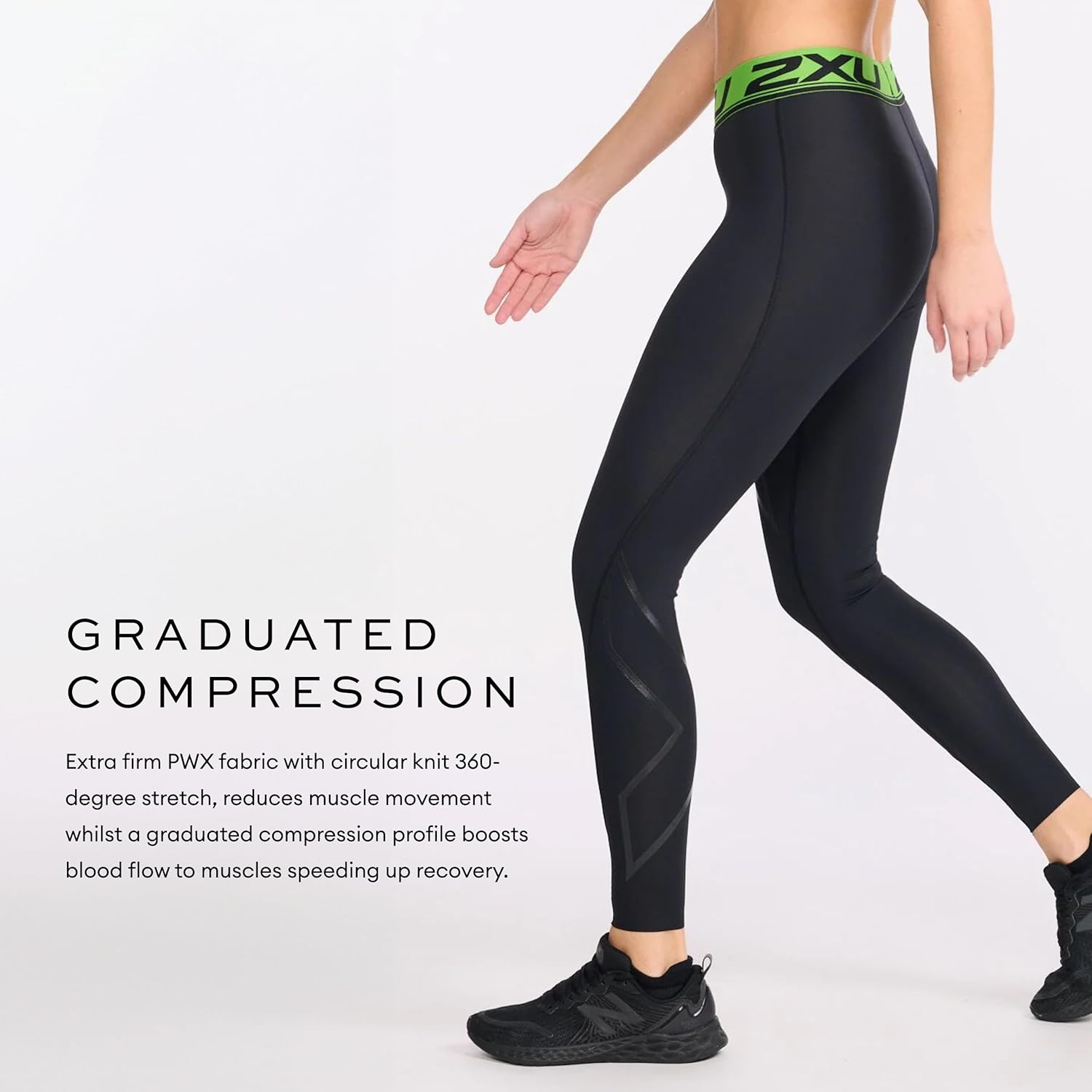 2XU Women'S Refresh Recovery Compression Tights - Powerful Compression, Post Workout Muscle Recovery - Black/Nero image number 6