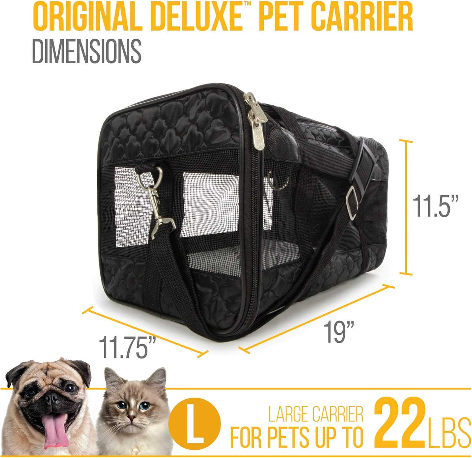 Sherpa Original Deluxe Travel Pet Carrier, Airline Approved - Black Lattice, Large image number 4