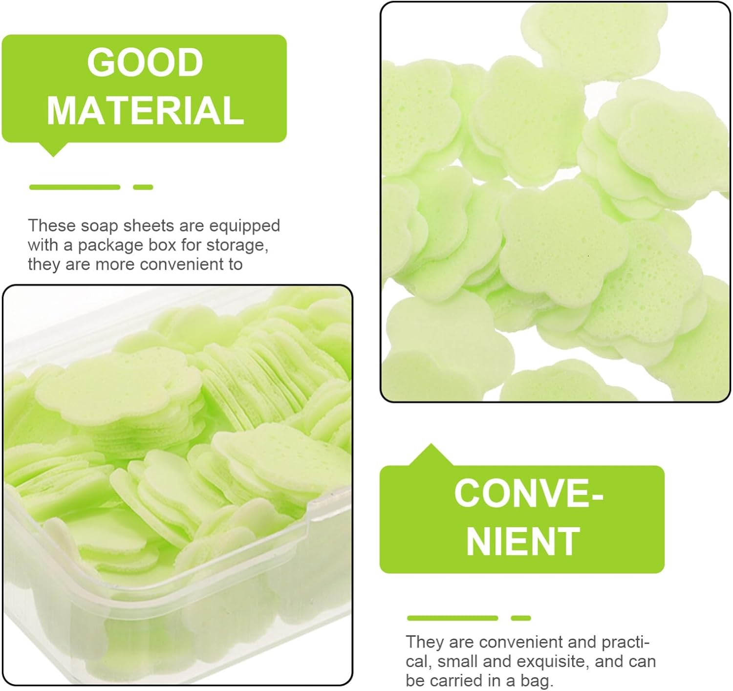 BESPORTBLE Travel Soap Sheets Portable Hand Washing Soap Slices for Travel Toiletries image number 1