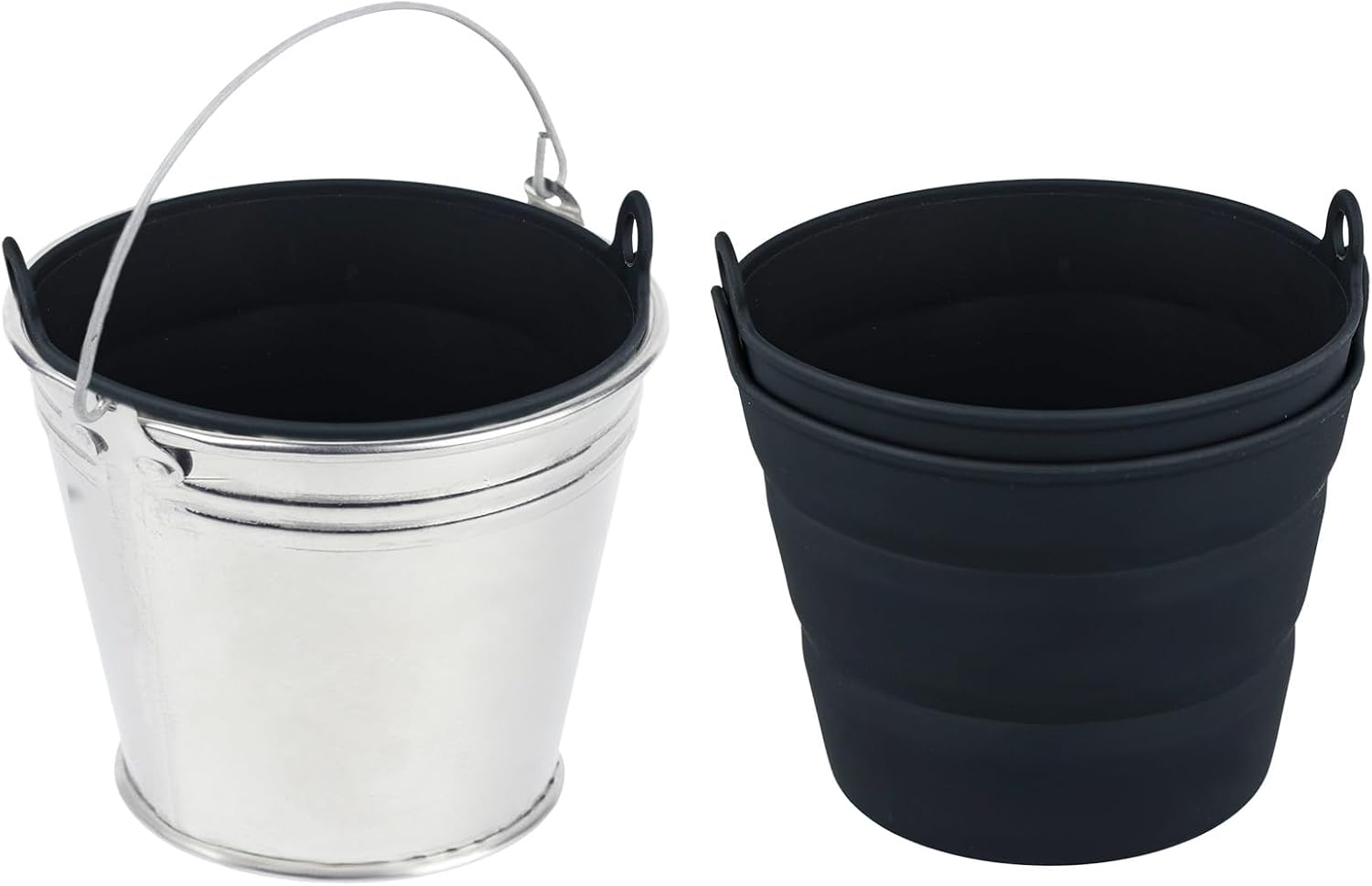 2Pc Silicone Grease Bucket Liner for Traeger, Reusable Grill Bucket Liners with Grease Chute Cover Grill Accessories for Pit BOSS Pellet Grill Traeger Pro Series Ironwood Grill (Black) image number 2