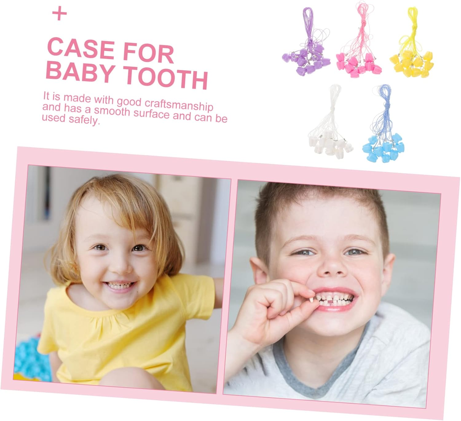 HANABASS 50Pcs Baby Keepsake Tooth Organizer Storage Box for Boys and Girls Small Tooth Storage Case for Collecting Random Color image number 3