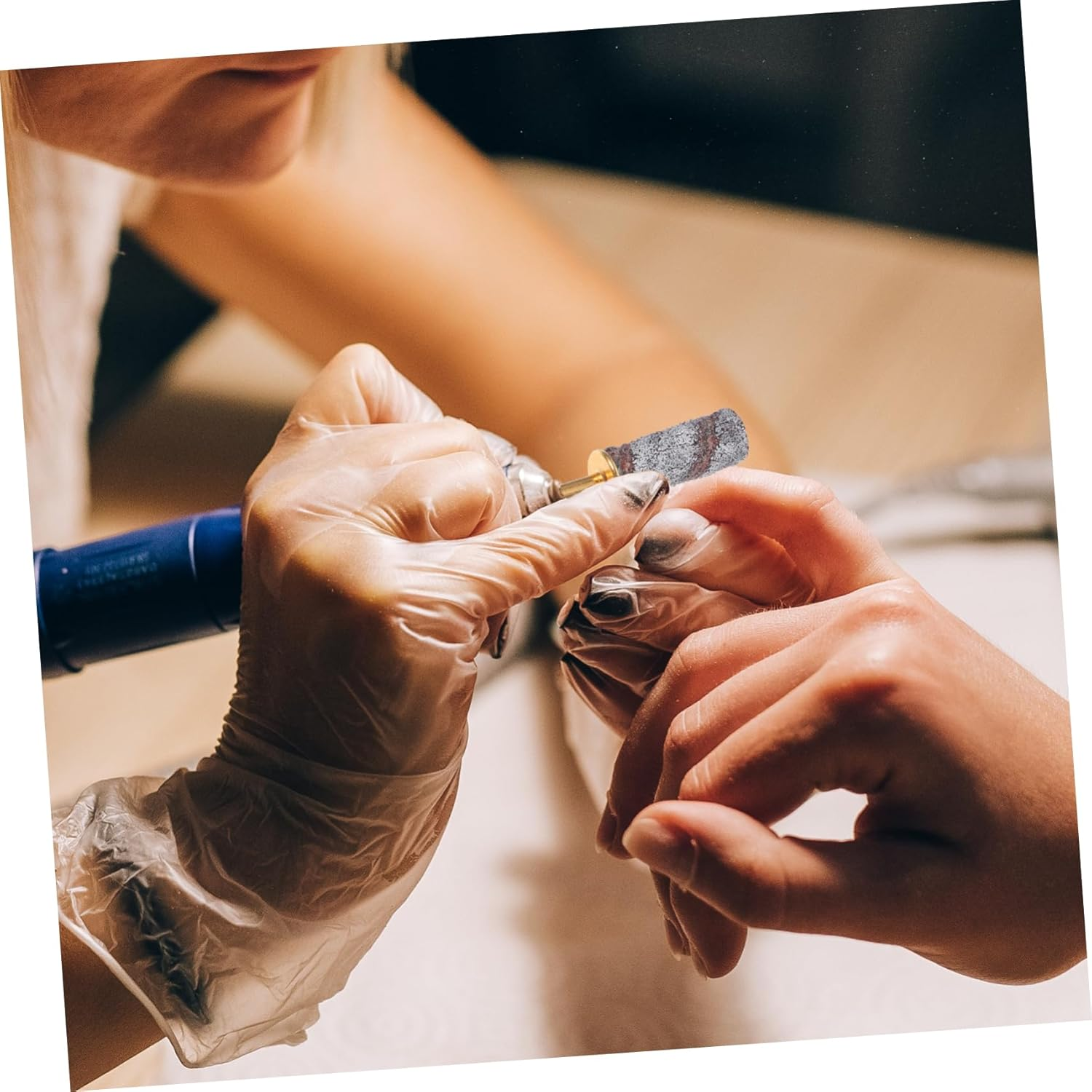 60Pcs Nail Drill Sanding Bands Assortment Mini 3.1Mm Fine Grits 80# 120# 180# 240# for Manicure and Pedicure Nail Art Filing 4-Compartment Storage Box image number 5