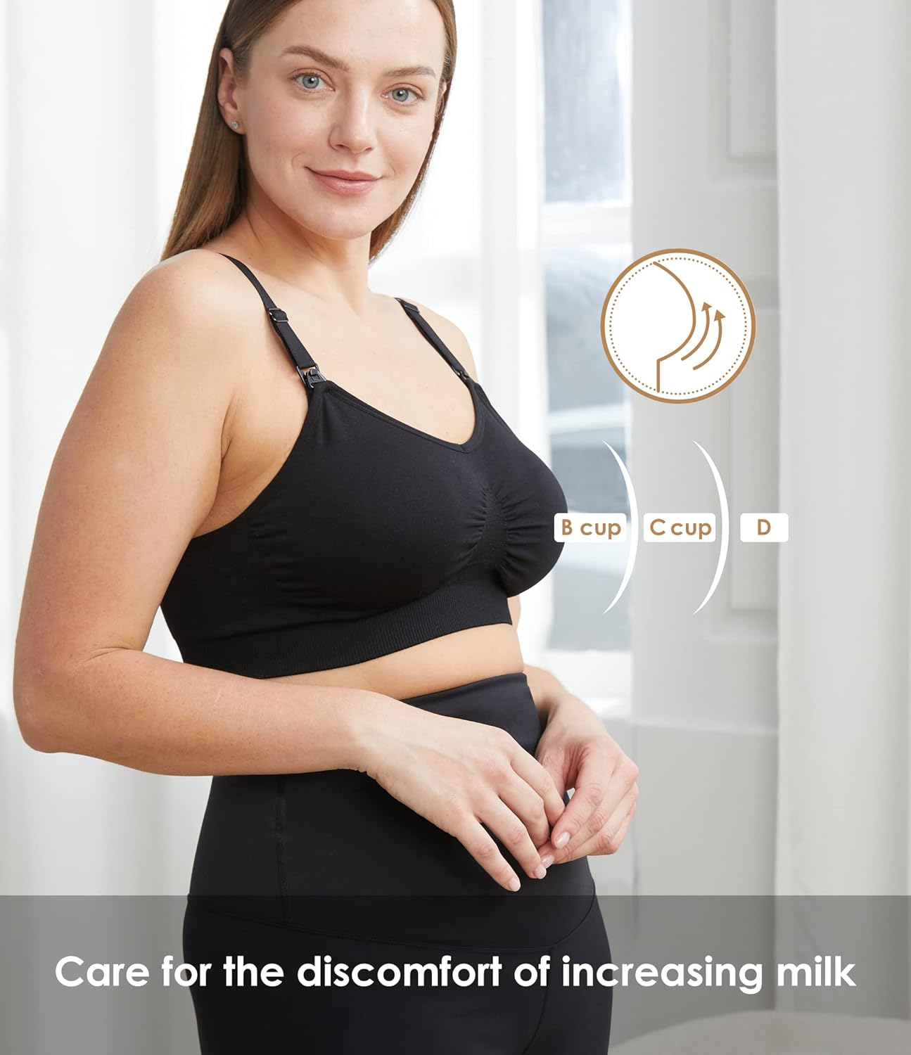 HOFISH Nursing Bras for Breastfeeding Maternty Bras Pregnancy Seamless Everyday Full Bust Comfort Womens Bralette 3 Pack