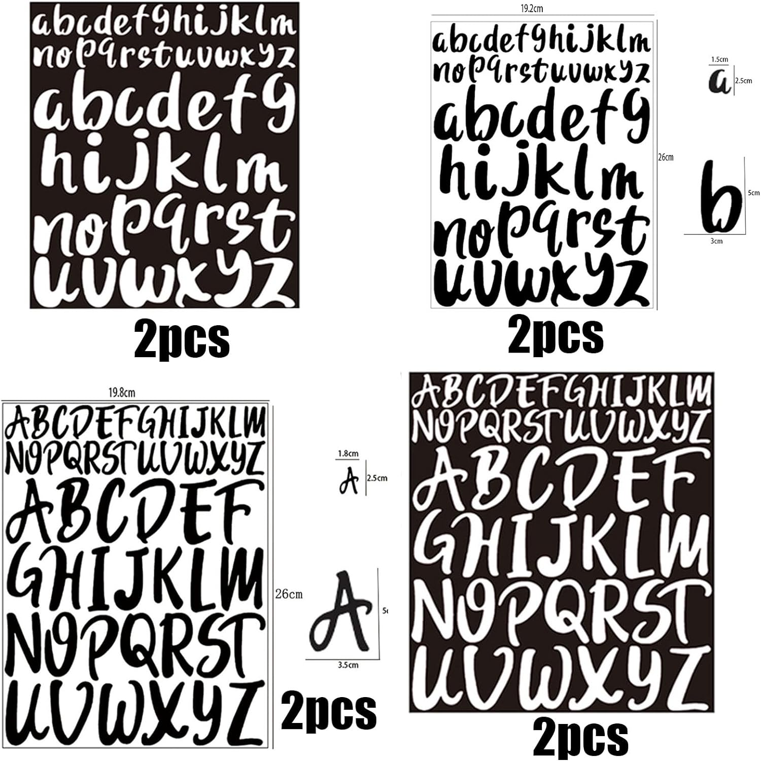 8 Sheets Vinyl Letters Stickers, 1 Inch 2 Inch Capital Alphabet Stickers Self Adhesive Letters Sticks for DIY Crafts Making，Decals for Signs Poster Mailbox Windows Car image number 3
