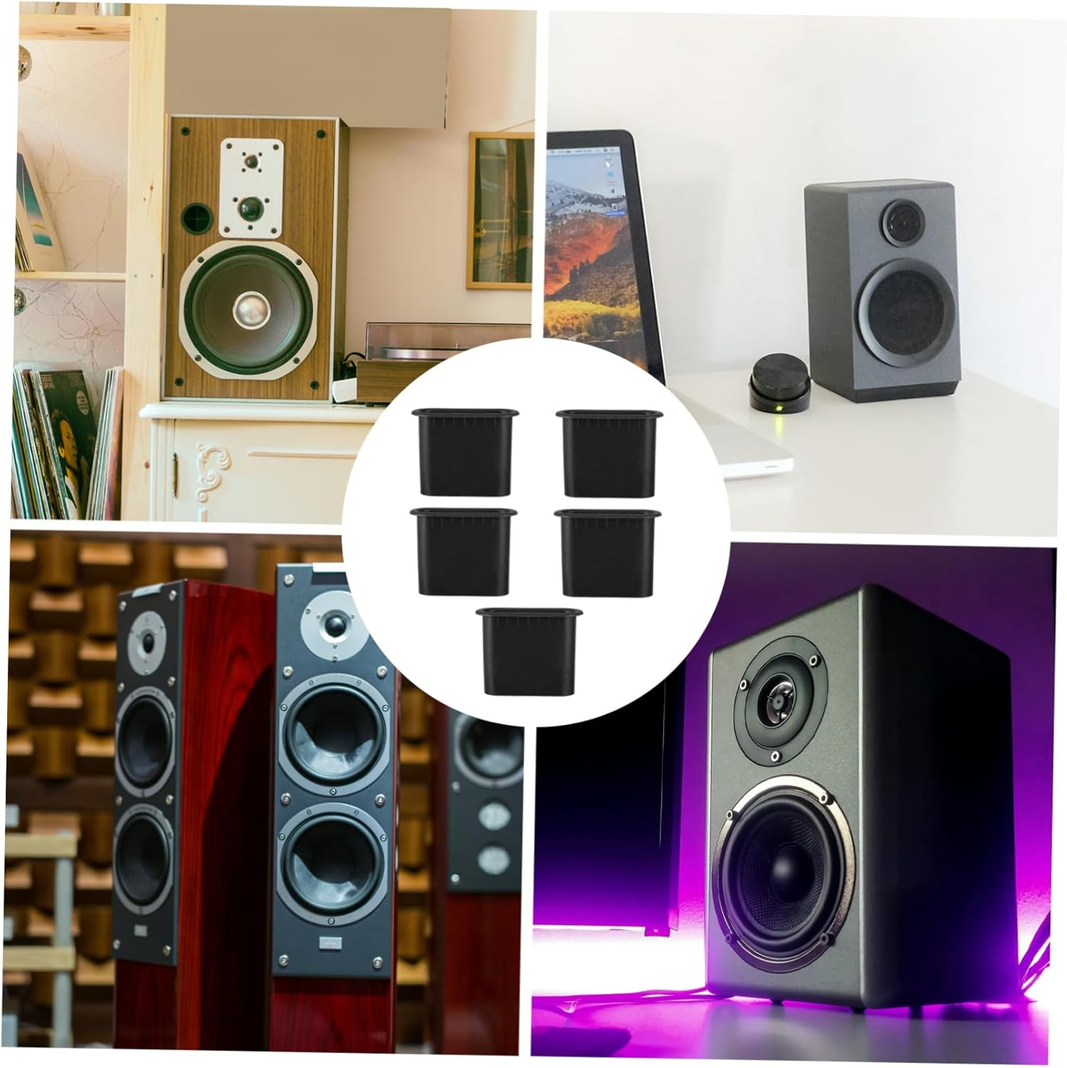 Angoily 5Pcs Speaker Port Tubes for Speaker Cabinet Air Port Voice Outlet for Home Car Bar Shows image number 3