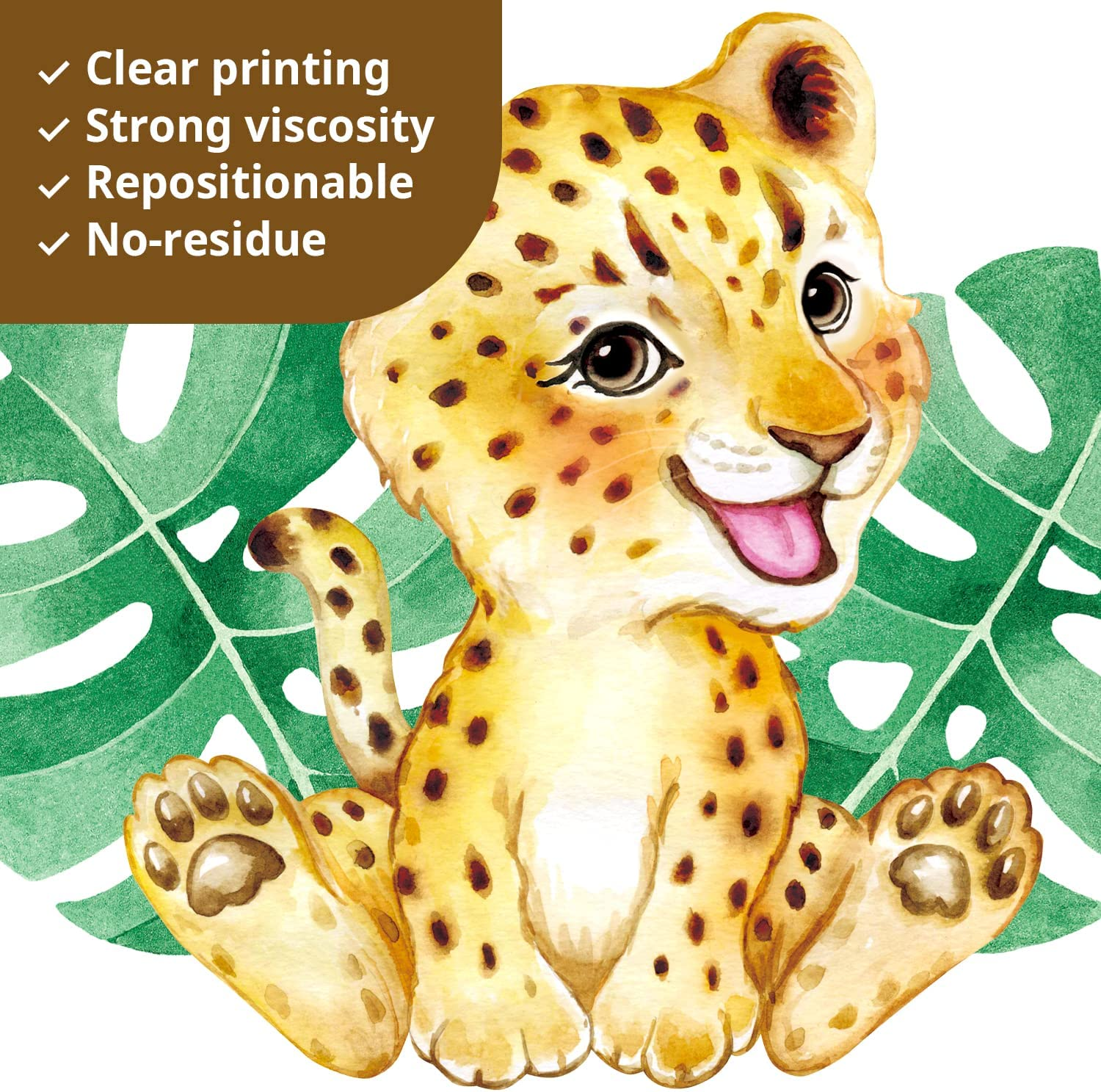 DECOWALL DSL-8067 Baby Jungle Animals Wall Stickers Decals Kids Nursery D&eacute;cor Baby Safari Boys Room Art Wallpaper Girl Decorations Elephant Lion Playroom Giraffe Bedroom Gift - Baby Jungle image number 4