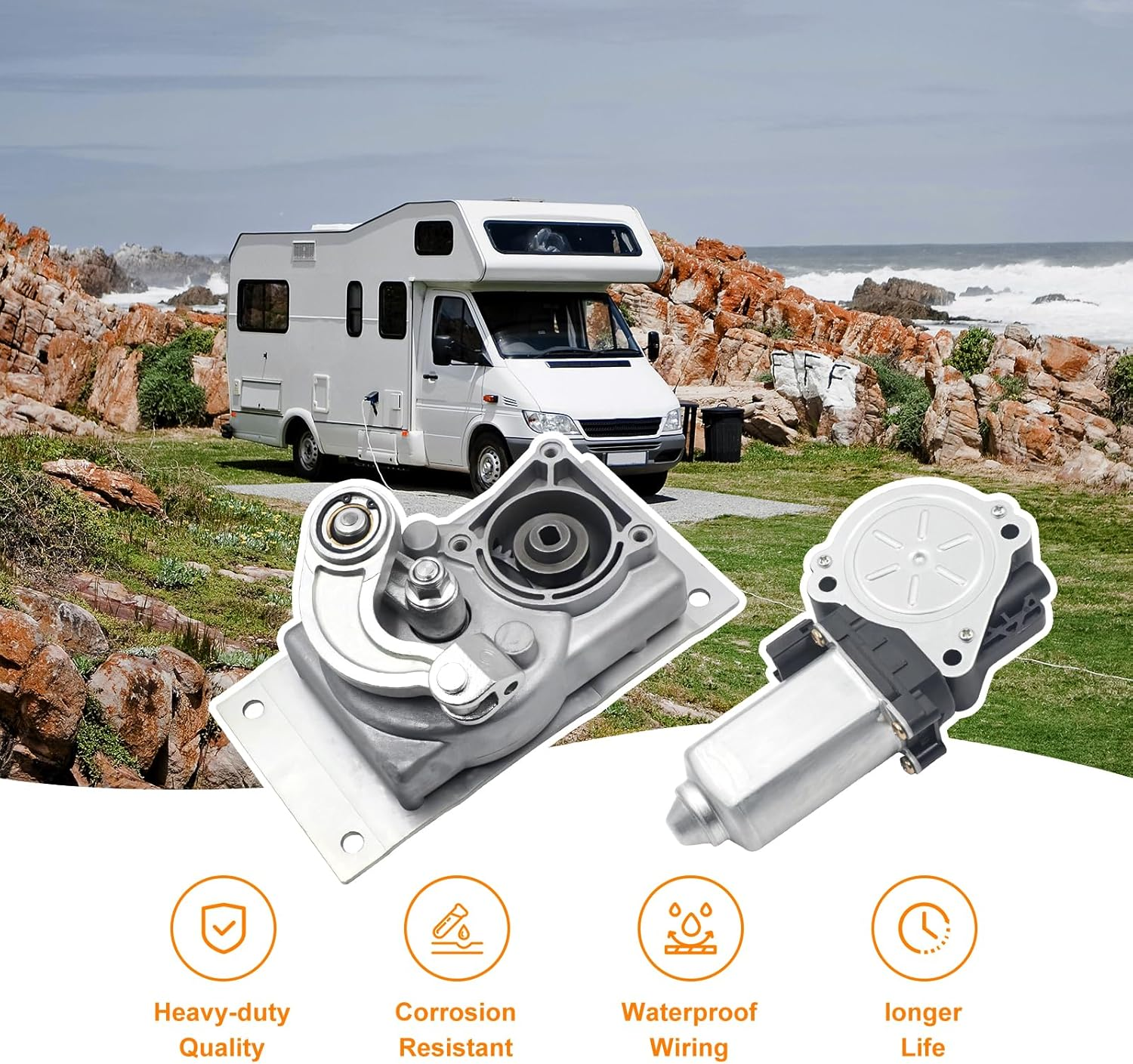 RV Gear Box Linkage + Motor for Kwi-Kee Electric Steps 676061 366043 1101428 2141001 379147 379160