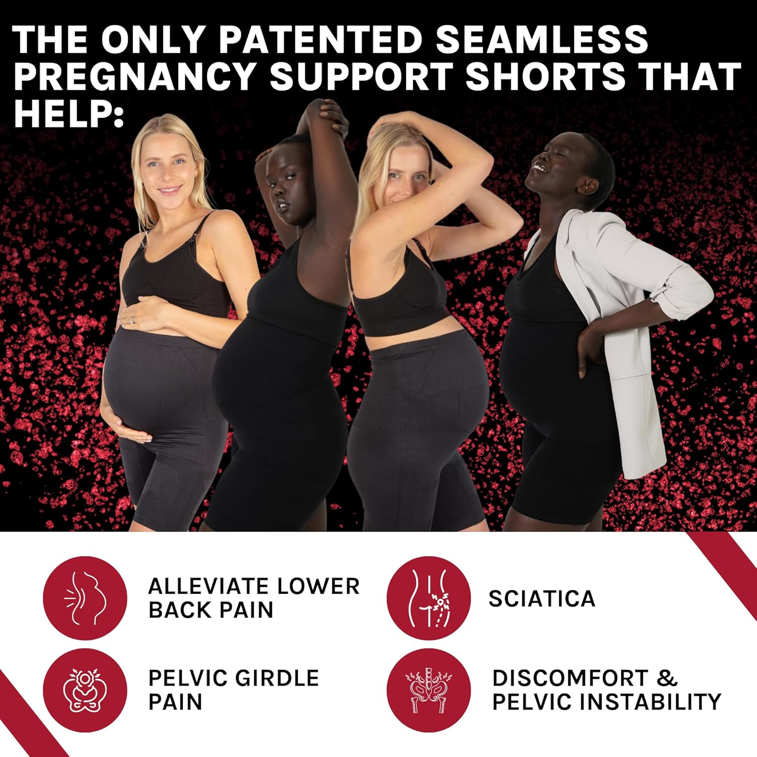 SUPACORE Coretech Pregnancy Shorts Maternity Belly Support Maternity Compression Shorts for Pregnant Women Seamless Shapewear image number 2