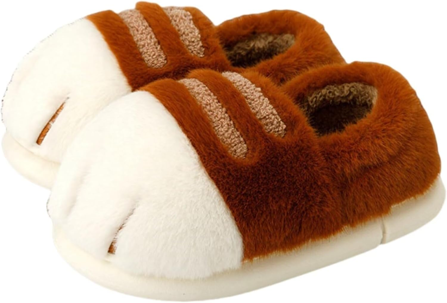 Women & Girl Cat Paw Slippers Plush Fuzzy Slip-On House Shoes with Memory Foam Washable Indoor
