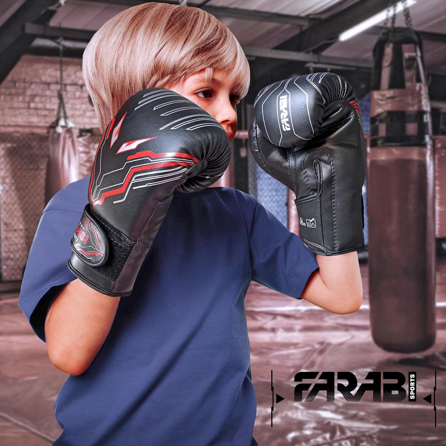 Farabi Sports Kids Boxing Gloves Boys and Girls Kickboxing Gloves 6-Oz Youth, Junior Boxing Gloves for MMA, Muay Thai, Boxing Pad, Punching Bag and Training for Age 5-10 Years image number 7