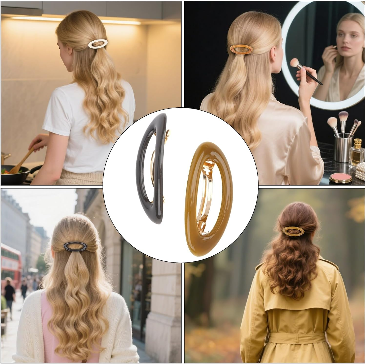 Srotmirw Women'S Hair Clips, Pack of 4 Oval Shaped Hair Accessories for Women and Girls to Choose From image number 6