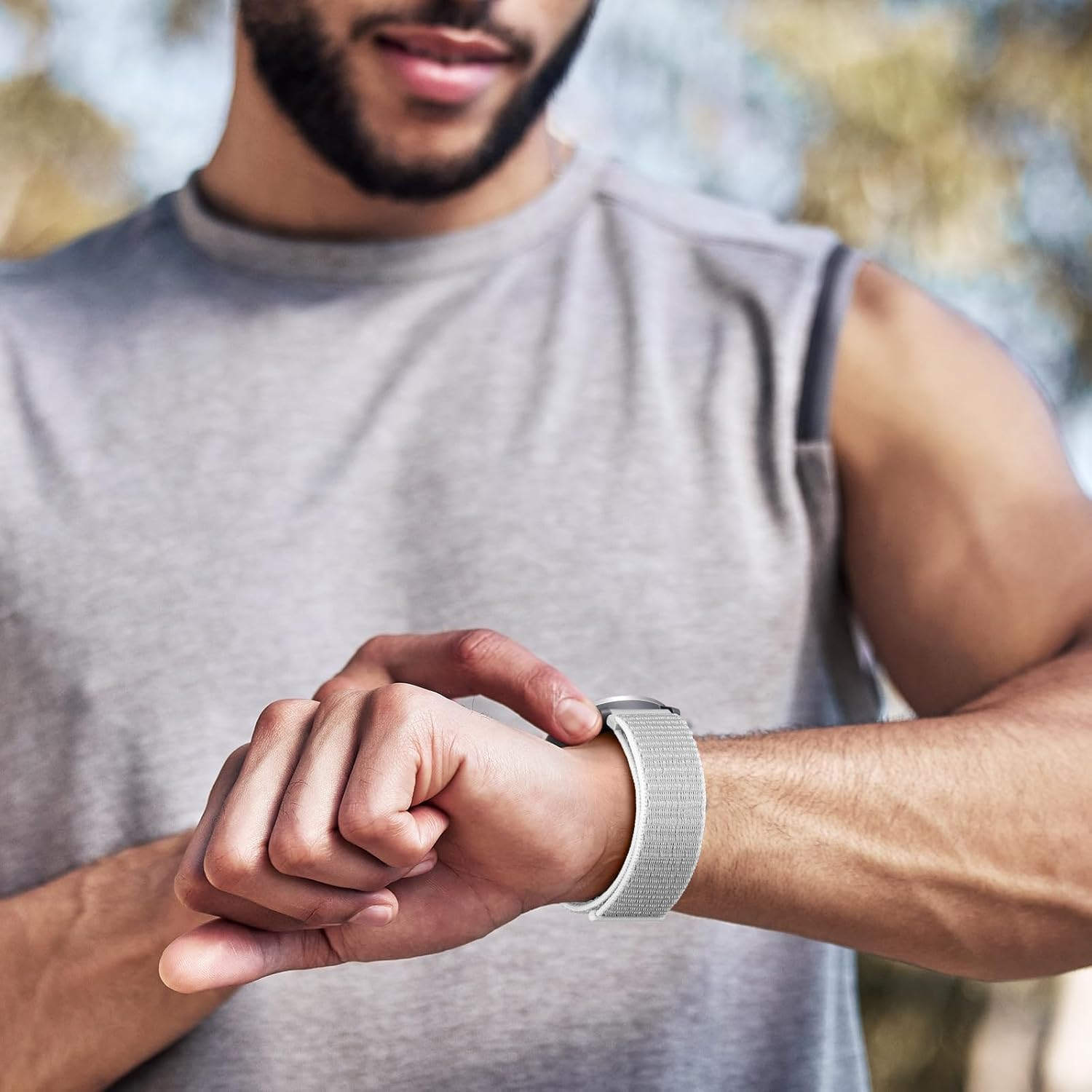 Ouwegaga 20Mm Watch Band Compatible with Garmin Vivoactive 6 5 3/Forerunner 245/645, 22Mm Watch Band Compatible for Garmin Venu 3/Venu 2/Vivoactive 4 45Mm/Forerunner 255/265, Soft Nylon Sport Strap image number 3