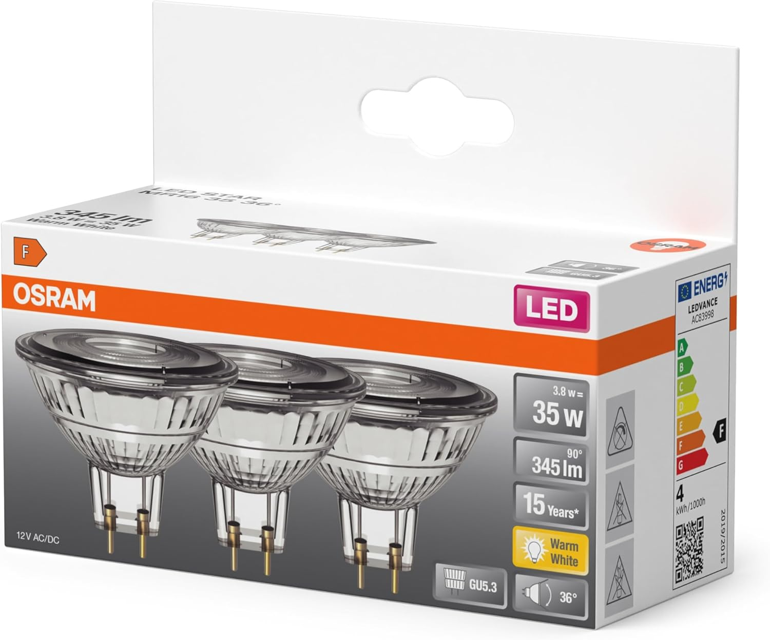 OSRAM LED Star MR16 12 V 3.8 W 827 GU5.3 image number 2