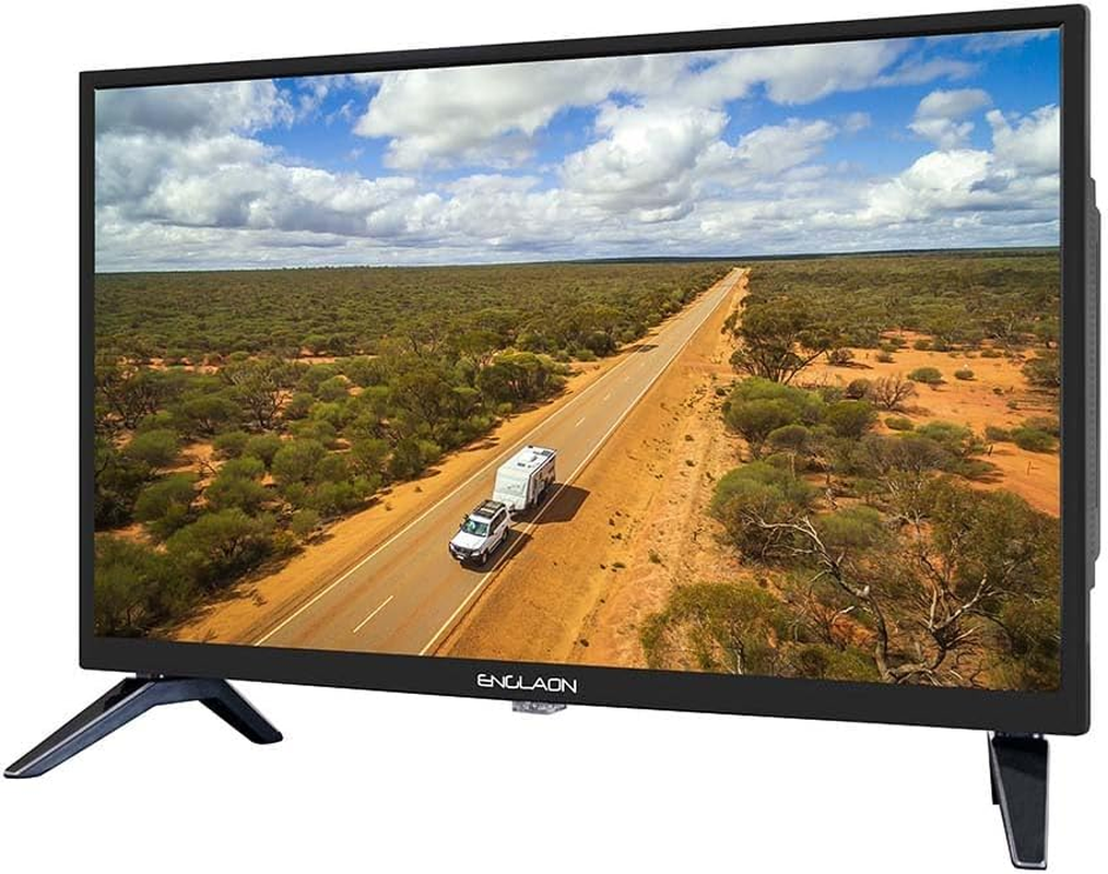 ENGLAON 24 Inch HD TV with LED 12V Display and Built-In DVD Player for Caravan Motorhome Camper Boat or RV image number 4