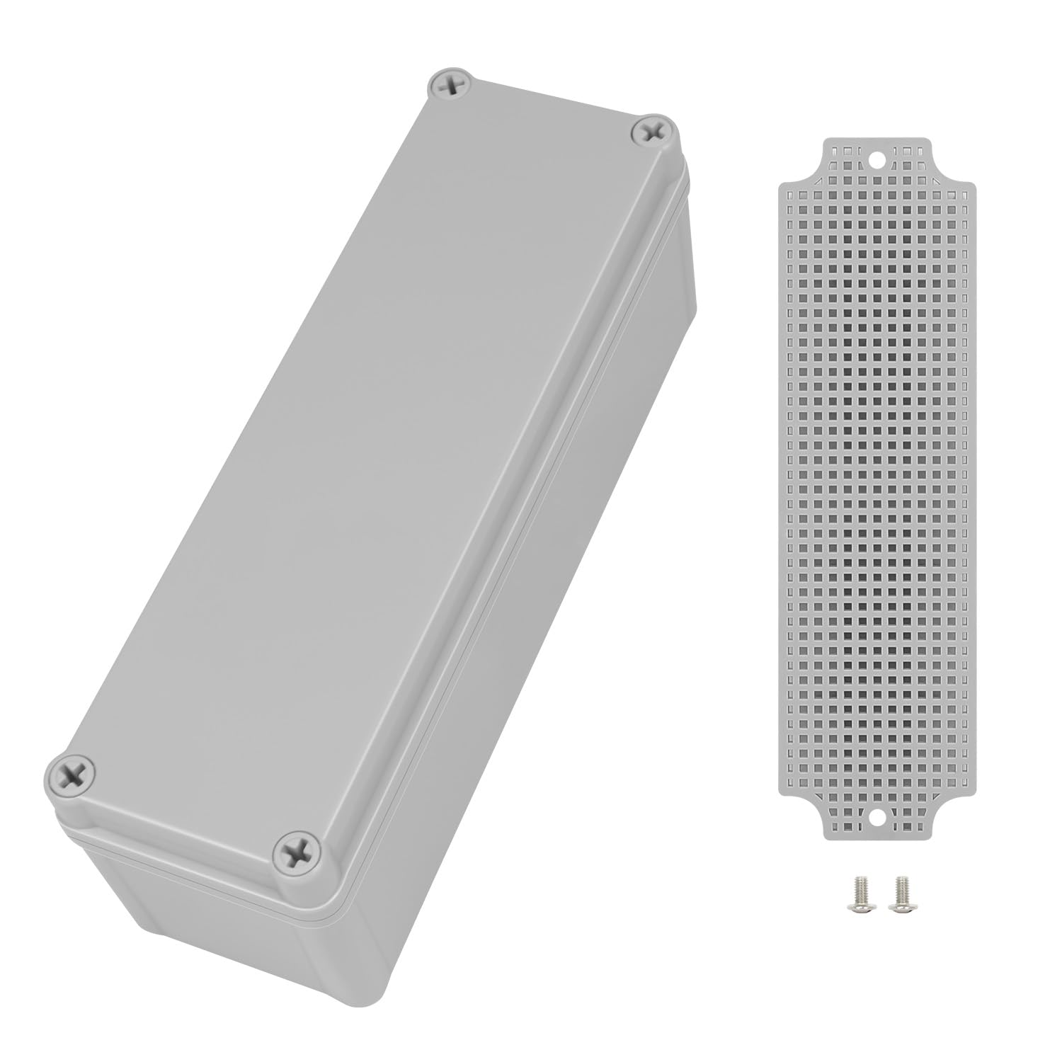 Hohaing Junction Box，9.8"X 3.3"X 3.1" Outdoor Electrical Box with Mounting Plate, IP67 Dustproof Waterproof ABS Plastic Project Box, DIY Electrical Enclosure Gray (250X 85X 80 Mm) image number 5
