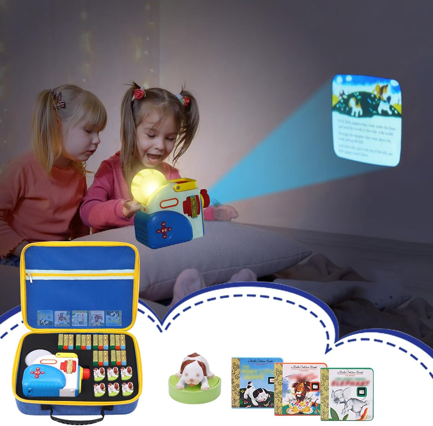 MGZNMTY Storage Case Compatible with Little Tikes Story Dream Machine Books for Kids, Storybook Projector Audio Play and Character Collection Toddler Toys Gifts Travel Box (Only Case)