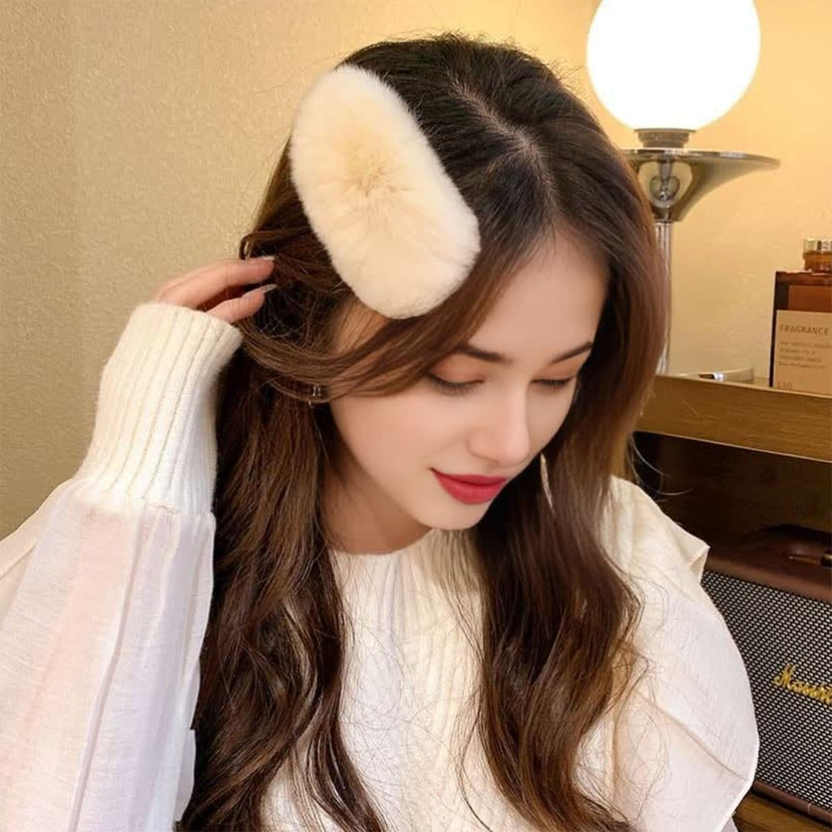 4Ps Women'S Autumn Winter Hair Clips Plush for Styling Large Duckbill Hair Clips Thick & Thin Hair Accessory image number 6