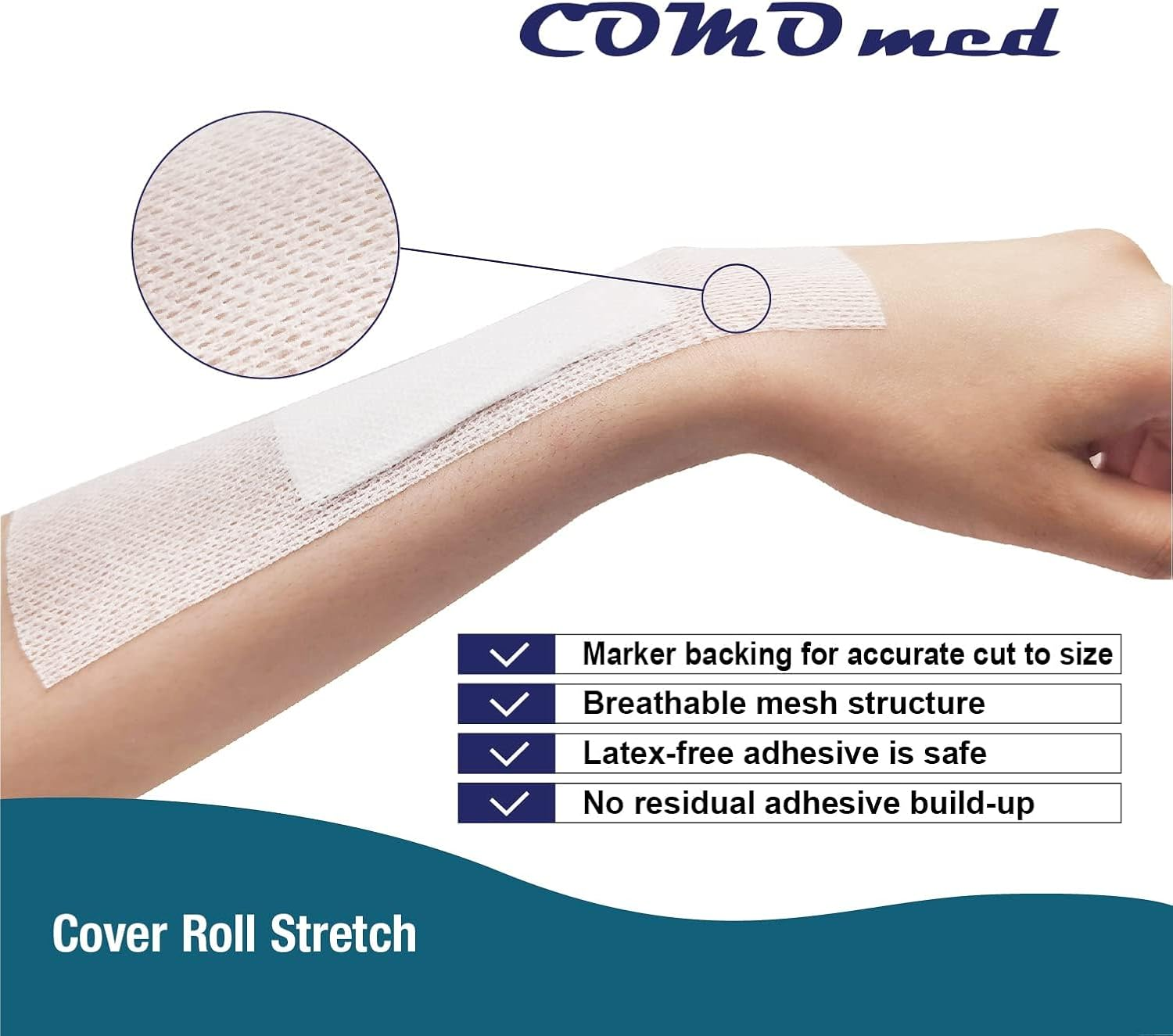 Cover Roll Stretch Non Woven Dressing Retention Tape-Roll Stretch Adhesive Bandage Tape (5Cm, Count, 2) image number 6