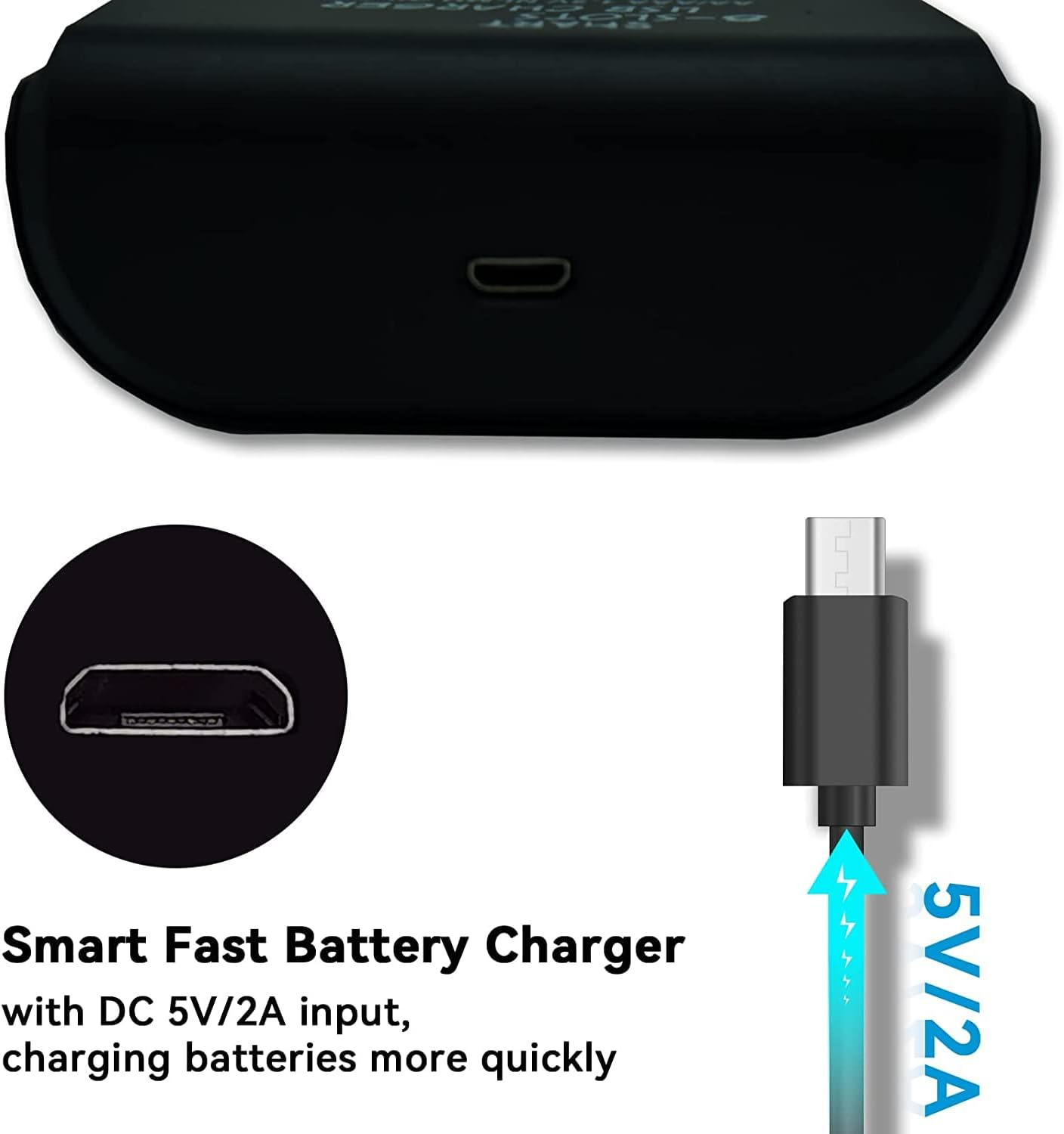 8 Bay AA AAA Battery Charger Individual Fast Charger with Charging Function for Ni-Mh Ni-Cd AA AAA Universal Battery Charger with LCD, Micro USB Input for AA and AAA Rechargeable Batteries image number 6
