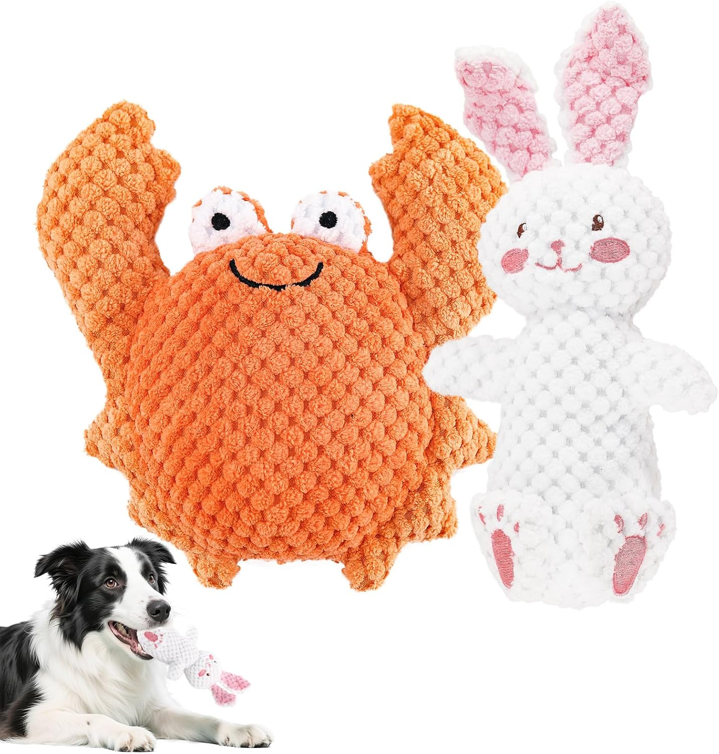 2 Pack Dog Squeaky Toys, Stuffed Plush Dog Toys, Dog Chew Toys for Puppy, Small, Middle Dogs
