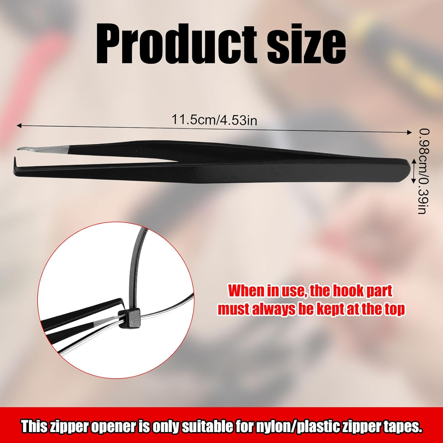 BOXOB Cable Tie Opener Tool, Black Stainless Steel Zip Tie Cutters Reusable Zip Ties Remover Tool for Nylon or Plastic Zipper Tape