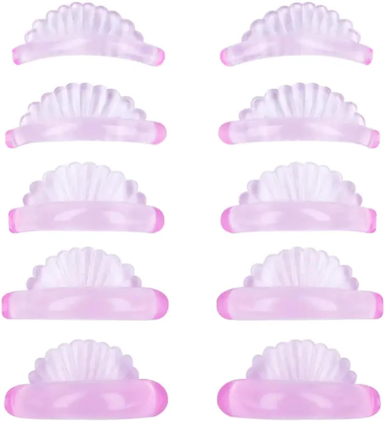 Libeauty Lash Lift Pads, Self-Adhesive Super Soft 10 Pcs/5 Sizes Shell Pink Lash Lift Rods Extreme Eyelash Curler image number 5