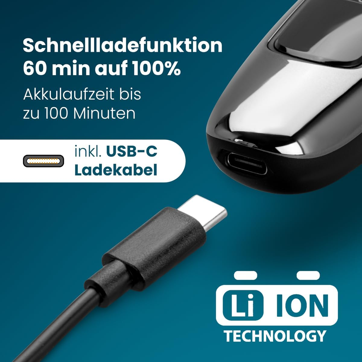 Clatronic HSMR 3827 Hair Trimmer 1-30 Mm Stainless Steel Shaving Head 16 Lengths Battery Life up to 100 Minutes Beard Trimmer Men'S Beard Trimmer image number 4