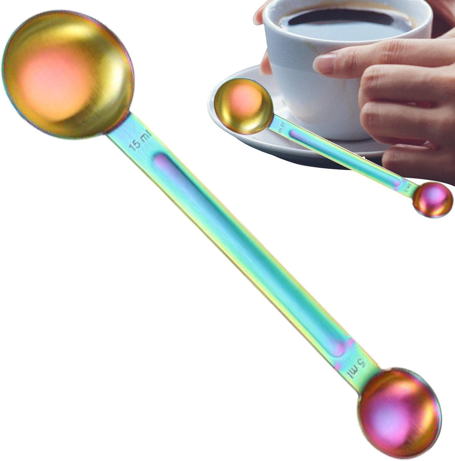 Coffee Scoop, Ground Coffee Tamping Tool for Barista Coffee Bean Long Handle Tablespoon Fits Coffee Container for Ground Coffee for Coffee, Tea, Sugar and Milk Coffee Machine Accessories image number 5