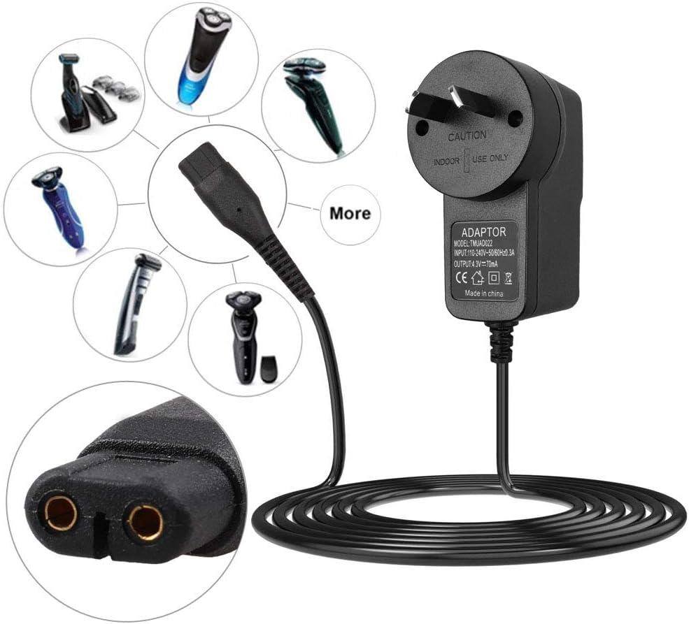 4.3V Power Supply for Philips Oneblade Electric Shaver, Replacement Philips Razor Charging Cable RQ310, RQ311, RQ312, RQ320, RQ328, RQ330, RQ331, RQ338, RQ350 Charger Power Cord, AU Standard image number 2