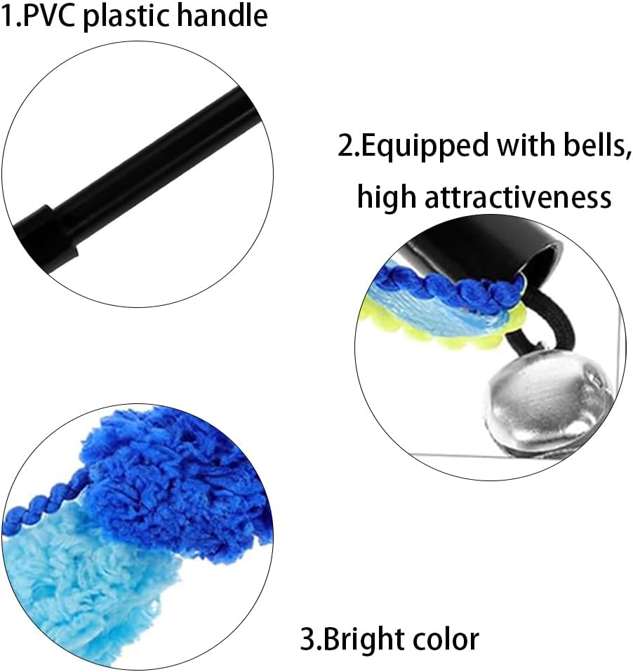 FRAINBOWZ 2Pcs Kitten Toys, Interactive Cat Teaser Rods with Colorful Ribbons, Plush Balls & Bells, Ideal for Indoor Play, Perfect for Kittens image number 4