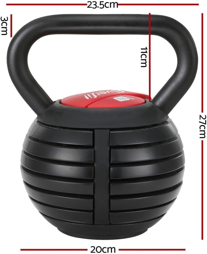 Everfit 18Kg Adjustable Kettlebell Set Portable Kettle Bell Weight Dumbbells image number 5